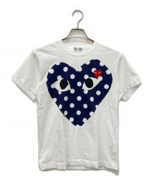 PLAY COMME des GARCONS（プレイコムデギャルソン）の古着「ポルカドットハートTシャツ」｜ホワイト