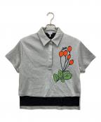 LOEWEロエベ）の古着「花柄刺繍メタリックポロシャツ」｜グレー