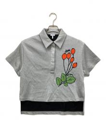 LOEWE（ロエベ）の古着「花柄刺繍メタリックポロシャツ」｜グレー