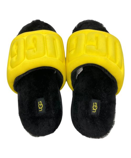 UGG（アグ）UGG (アグ) Maxi Graphic Slide ブラック×イエロー サイズ:24.0cmの古着・服飾アイテム