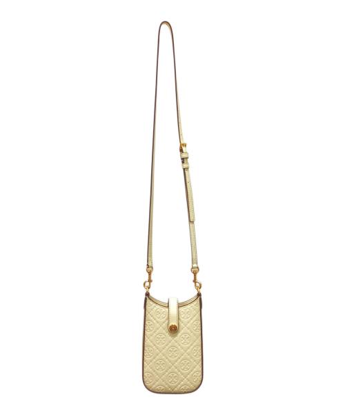 TORY BURCH（トリーバーチ）TORY BURCH (トリーバーチ) Tモノグラム レザー フォン クロスボディ ホワイトの古着・服飾アイテム