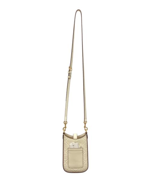 TORY BURCH（トリーバーチ）TORY BURCH (トリーバーチ) Tモノグラム レザー フォン クロスボディ ホワイトの古着・服飾アイテム