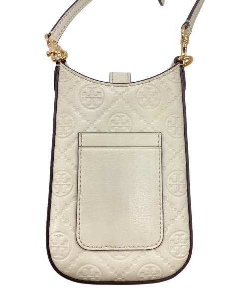 TORY BURCH（トリーバーチ）TORY BURCH (トリーバーチ) Tモノグラム レザー フォン クロスボディ ホワイトの古着・服飾アイテム