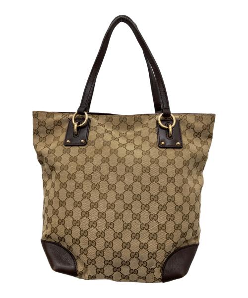 GUCCI（グッチ）GUCCI (グッチ) GGキャンバストートバッグ ブラウンの古着・服飾アイテム