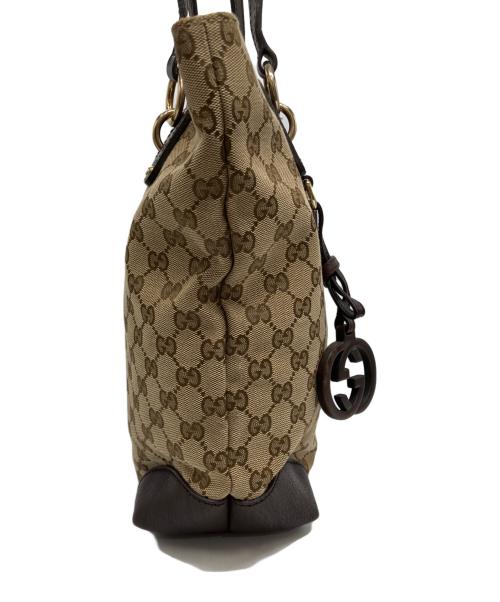 GUCCI（グッチ）GUCCI (グッチ) GGキャンバストートバッグ ブラウンの古着・服飾アイテム