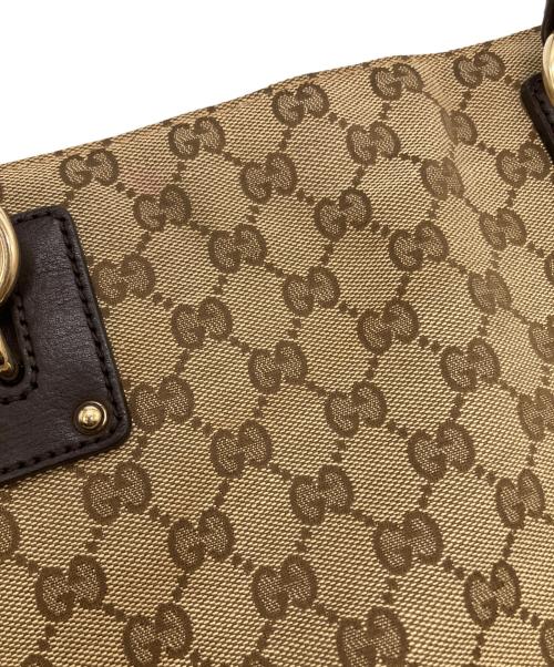 GUCCI（グッチ）GUCCI (グッチ) GGキャンバストートバッグ ブラウンの古着・服飾アイテム