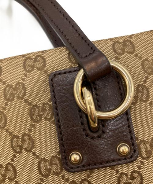 GUCCI（グッチ）GUCCI (グッチ) GGキャンバストートバッグ ブラウンの古着・服飾アイテム