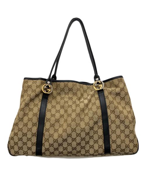 GUCCI（グッチ）GUCCI (グッチ) GGツインズトートバッグ ブラウンの古着・服飾アイテム