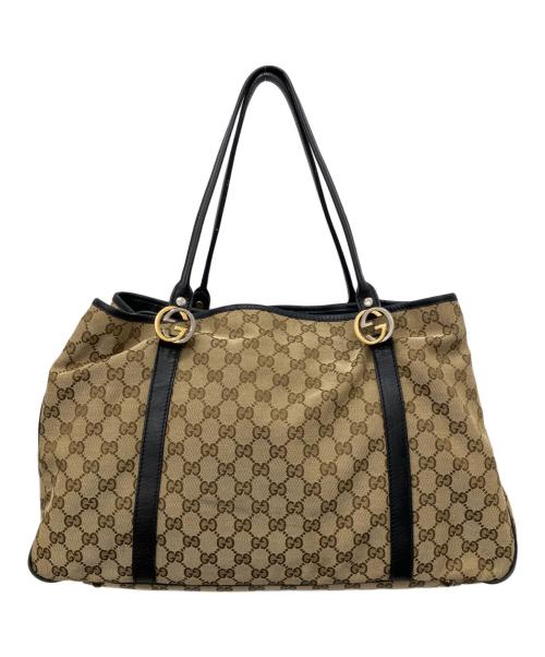 GUCCI（グッチ）GUCCI (グッチ) GGツインズトートバッグ ブラウンの古着・服飾アイテム