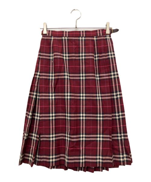 BURBERRY LONDON（バーバリーロンドン）BURBERRY LONDON (バーバリーロンドン) ノバチェックラップスカート ボルドー サイズ:38の古着・服飾アイテム