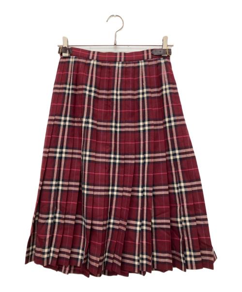 BURBERRY LONDON（バーバリーロンドン）BURBERRY LONDON (バーバリーロンドン) ノバチェックラップスカート ボルドー サイズ:38の古着・服飾アイテム