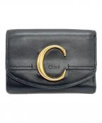 Chloeクロエ）の古着「Cロゴコンパクトウォレット」｜ブラック