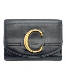 Chloe（クロエ）の古着「Cロゴコンパクトウォレット」｜ブラック