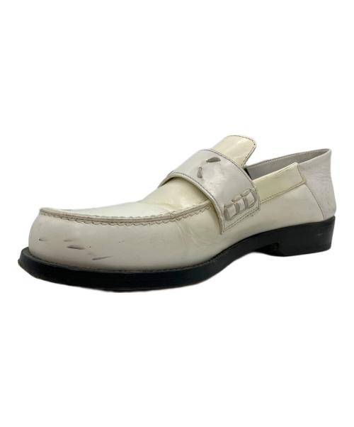 Maison Margiela（メゾンマルジェラ）Maison Margiela (メゾンマルジェラ) ホワイトレザーコインローファー アイボリー サイズ:35の古着・服飾アイテム