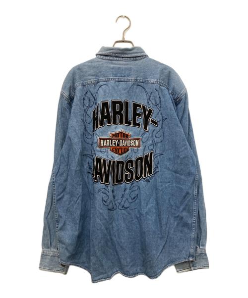 HARLEY-DAVIDSON（ハーレーダビッドソン）HARLEY-DAVIDSON (ハーレーダビッドソン) デニムシャツ インディゴ サイズ:Lの古着・服飾アイテム