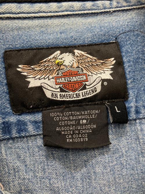 HARLEY-DAVIDSON（ハーレーダビッドソン）HARLEY-DAVIDSON (ハーレーダビッドソン) デニムシャツ インディゴ サイズ:Lの古着・服飾アイテム