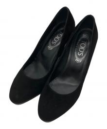 TOD'S（トッズ）の古着「スウェードヒールパンプス」｜ブラック