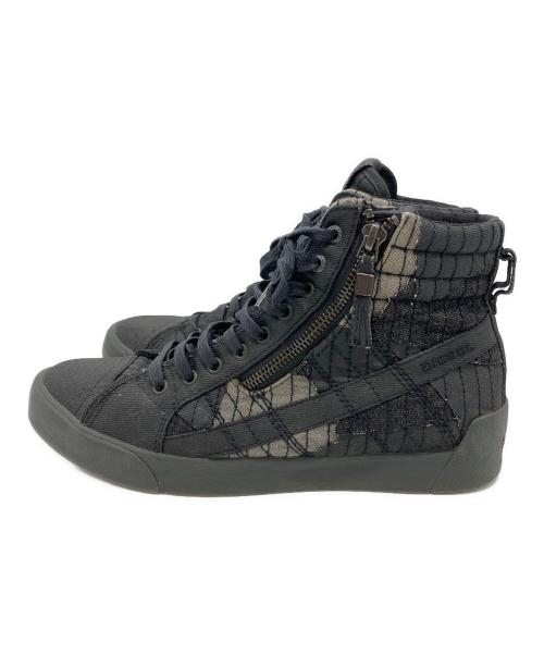 DIESEL（ディーゼル）DIESEL (ディーゼル) ハイカットスニーカー ブラック サイズ:26.5㎝の古着・服飾アイテム