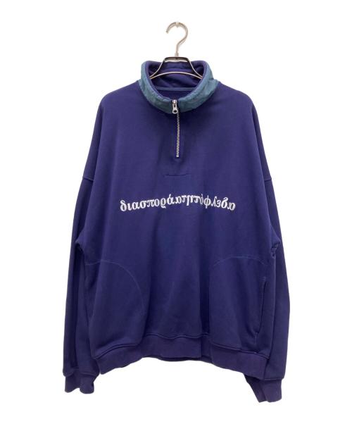 Diaspora Skateboards（ディアスポラスケートボードズ）Diaspora skateboards (ディアスポラスケートボードズ) ハーフジップスウェット パープル サイズ:Lの古着・服飾アイテム