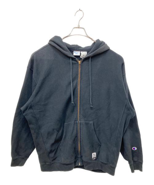 Champion（チャンピオン）Champion (チャンピオン) X-GIRL (エックスガール) REVERSE WEAVE R ZIP UP HOODIE ブラック サイズ:Sの古着・服飾アイテム