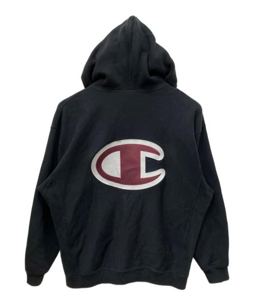 Champion（チャンピオン）Champion (チャンピオン) X-GIRL (エックスガール) REVERSE WEAVE R ZIP UP HOODIE ブラック サイズ:Sの古着・服飾アイテム