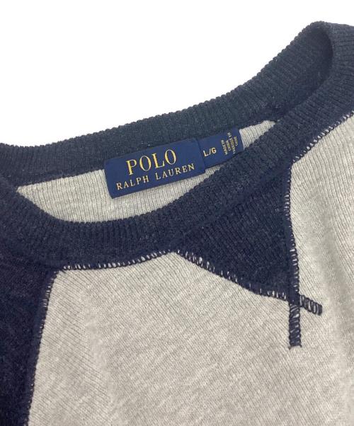POLO RALPH LAUREN（ポロ・ラルフローレン）POLO RALPH LAUREN (ポロ・ラルフローレン) コットンニット ネイビー サイズ:Lの古着・服飾アイテム