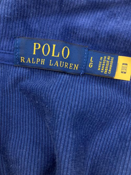 POLO RALPH LAUREN（ポロ・ラルフローレン）POLO RALPH LAUREN (ポロ・ラルフローレン) ハーフジップコーデュロイ ネイビー サイズ:Lの古着・服飾アイテム