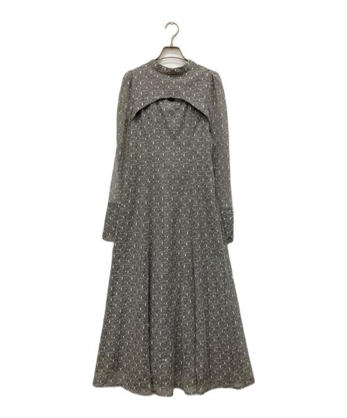 ANDRESD（アンドレスド）ANDRESD (アンドレスド) バックオープンジオメトリックドレス グレー サイズ:Mの古着・服飾アイテム