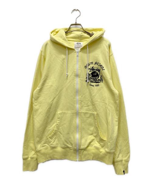 stussy（ステューシー）stussy (ステューシー) ジップパーカー イエロー サイズ:Lの古着・服飾アイテム