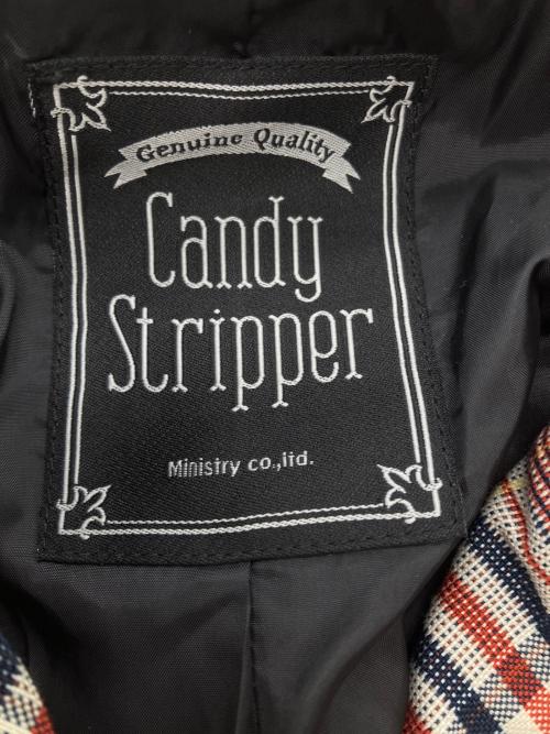 Candy Stripper（キャンディーストリッパー）Candy Stripper (キャンディーストリッパー) チェックトレンチコート レッド サイズ:1の古着・服飾アイテム