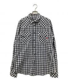 DIESEL（ディーゼル）の古着「OLCATウエスタンチェックシャツ」｜ブラック×ホワイト
