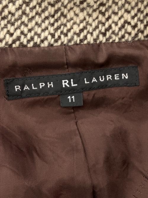 RALPH LAUREN（ラルフローレン）RALPH LAUREN (ラルフローレン) ジップショートツイードジャケット ベージュ サイズ:11の古着・服飾アイテム