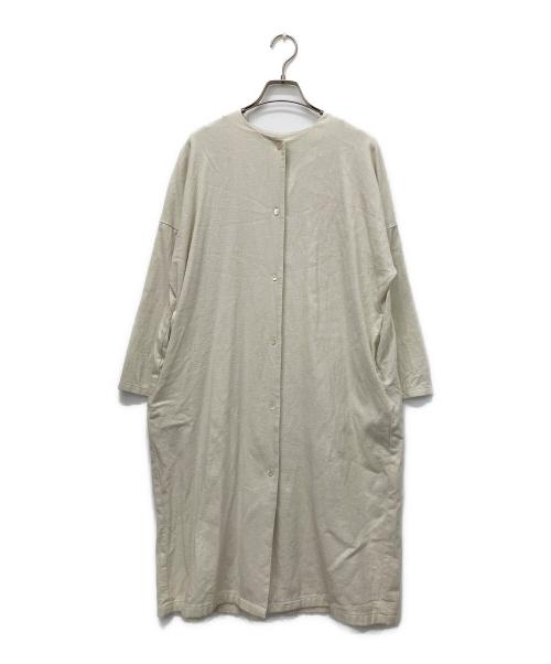 evam eva（エヴァムエヴァ）evam eva (エヴァムエヴァ) コットン長袖ワンピース アイボリー サイズ:Mの古着・服飾アイテム