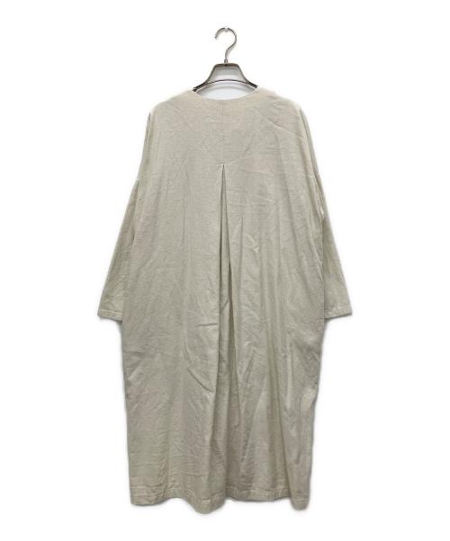 evam eva（エヴァムエヴァ）evam eva (エヴァムエヴァ) コットン長袖ワンピース アイボリー サイズ:Mの古着・服飾アイテム