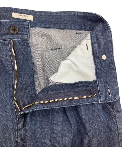 MACPHEE（マカフィー）MACPHEE (マカフィー) コットンセルロースデニム アシンメトリータックパンツ インディゴ サイズ:36の古着・服飾アイテム