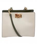 FURLAフルラ）の古着「1927 M TOP HANDLE」｜ライトグレー×カーキ