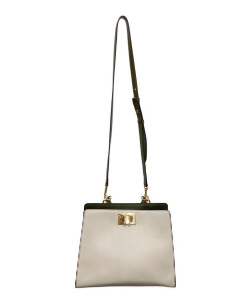 FURLA（フルラ）FURLA (フルラ) 1927 M TOP HANDLE ライトグレー×カーキの古着・服飾アイテム