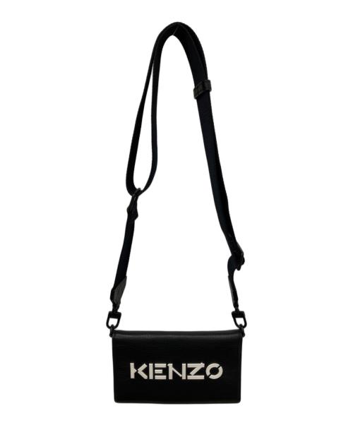 KENZO（ケンゾー）KENZO (ケンゾー) レザーショルダーバッグ ブラックの古着・服飾アイテム