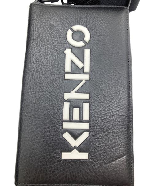 KENZO（ケンゾー）KENZO (ケンゾー) レザーショルダーバッグ ブラックの古着・服飾アイテム