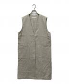 evam evaエヴァムエヴァ）の古着「linen cotton long vest」｜アイボリー