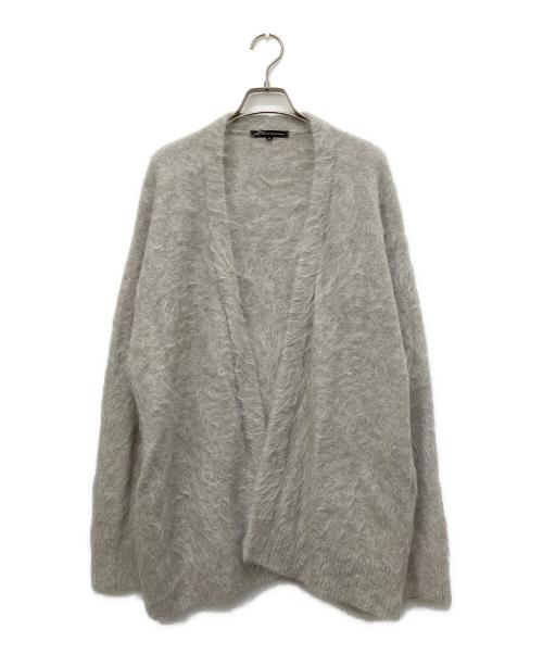 23区（ニジュウサンク）23区 (ニジュウサンク) アルパカシャギーニットカーディガン グレー サイズ:38の古着・服飾アイテム