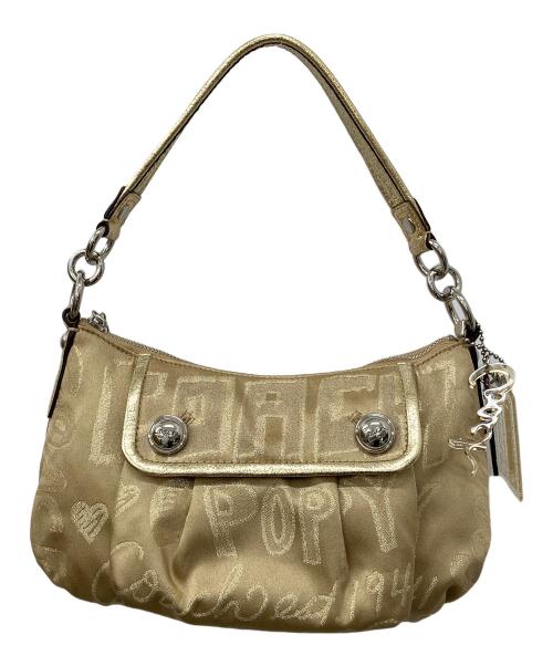 COACH（コーチ）COACH (コーチ) ポピー ストーリーパッチ グルーヴィー 2WAY ショルダーバッグ ゴールドの古着・服飾アイテム