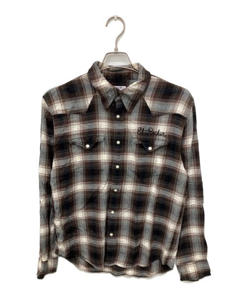 WACKO MARIA（ワコマリア）WACKO MARIA (ワコマリア) オンブレチェックウエスタンシャツ ブラウン サイズ:XLの古着・服飾アイテム