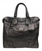 COACHコーチ）の古着「エレベーテッド ライダーサッチェル」｜シルバー