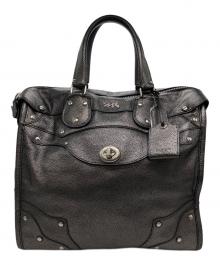 COACH（コーチ）の古着「エレベーテッド ライダーサッチェル」｜シルバー