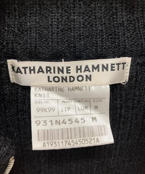 KATHARINE HAMNETT（キャサリンハムネット）KATHARINE HAMNETT (キャサリンハムネット) モヘアドライバーズニット ブラック サイズ:Mの古着・服飾アイテム