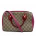 GUCCI（グッチ）の古着「GG スプリーム ミニボストンショルダーバッグ」｜ブラウン×ピンク