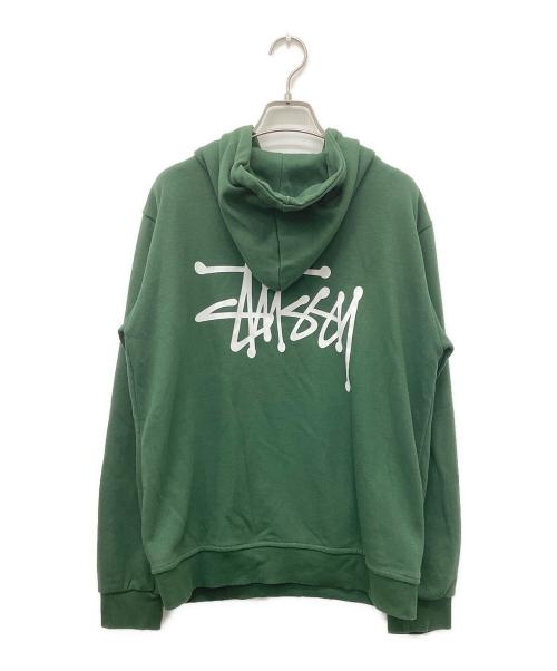 stussy（ステューシー）stussy (ステューシー) プルオーバーパーカー グリーン サイズ:Lの古着・服飾アイテム