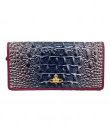 Vivienne Westwood（ヴィヴィアンウエストウッド）の古着「クロコダイル型押しロングウォレット」｜ブルー