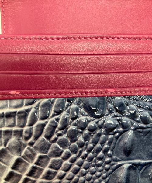 Vivienne Westwood（ヴィヴィアンウエストウッド）Vivienne Westwood (ヴィヴィアンウエストウッド) クロコダイル型押しロングウォレット ブルーの古着・服飾アイテム